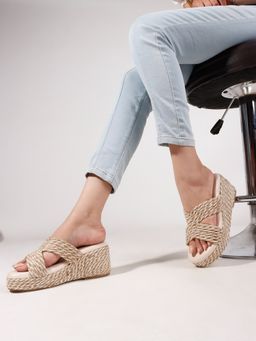 The White Pole - Women Beige Wedges Heels