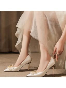 OZZARO - Women White Royal Noor Pump Heels