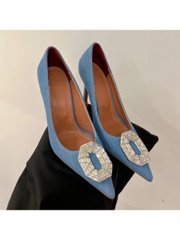 OZZARO - Women Blue Denim Edit Pump Heels