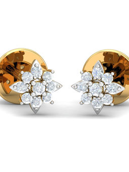 KuberBox - 18K Sheena Flower Stud Earrings for Women and Girls