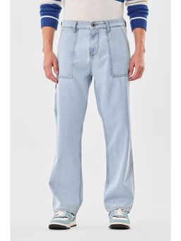 Snitch - Light Blue Denim Straight Fit Casual Jeans for Men