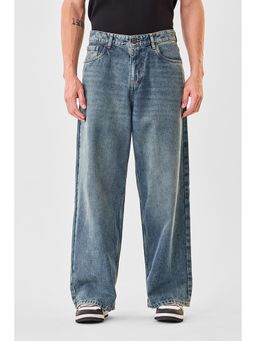 Snitch - Dark Blue Solid Loose Fit Casual Jeans for Men