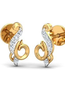 KuberBox - 18K Caracole Stud Earrings for Women and Girls