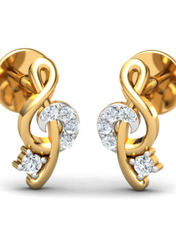 KuberBox - 18K Ampersand Forever Stud Earrings for Women and Girls