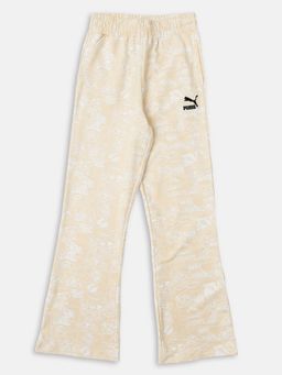 Puma - Super Girls Beige Flared Joggers