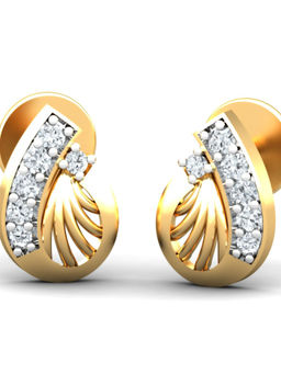 KuberBox - 18K Gleam Radiance Stud Earrings for Women and Girls