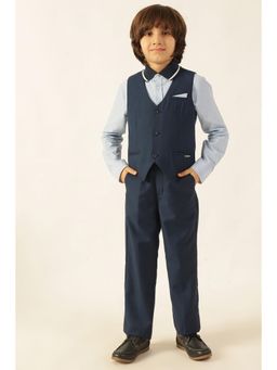 One Friday - Boys Navy Blue Poly Viscose Trousers