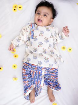 KID1 - Blossom White Kurta And Dhoti