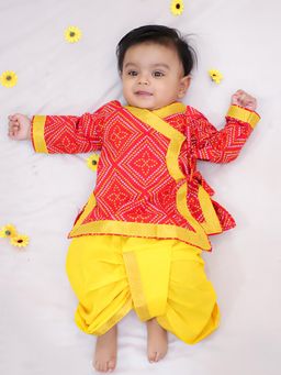 KID1 - Anghrakha Red Kurta And Dhoti
