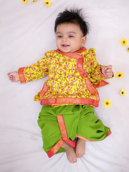 KID1 - Anghrakha Yellow Kurta And Dhoti