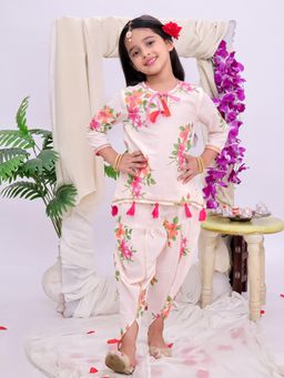 KID1 - Gulbahar Pink Kurti And Dhoti