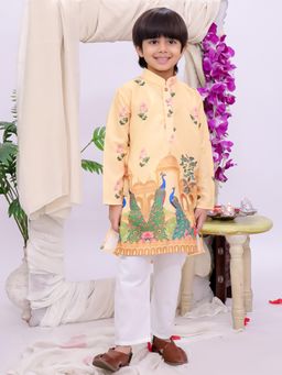 KID1 - Royal Silk Mayur Kurta And Pyjama