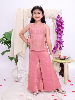KID1 - Royal Silk Zari Embroidery Top Palazzo