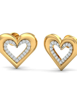 KuberBox - 18K Stylish Heart Stud Earrings for Women and Girls