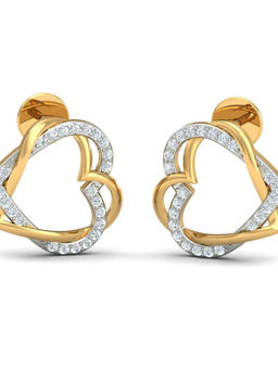 KuberBox - 18K Forever Love Stud Earrings for Women and Girls