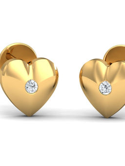 KuberBox - 18K Cheeky Heart Stud Earrings for Women and Girls