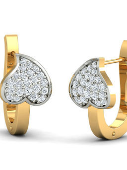 KuberBox - 18K Inverted Heart Hoop Earrings for Women and Girls