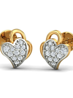KuberBox - 18K Frozen Heart Stud Earrings for Women and Girls