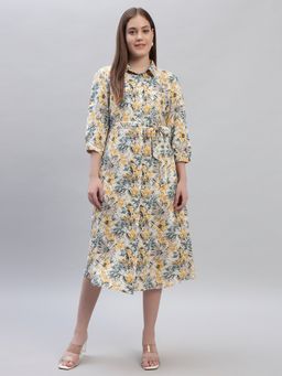 Cantabil - Women Multi Colour Printed Casual Knee Length Dress