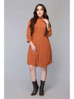 TAMISKA BY NARENDRA KUMAR - Terracotta Ease Coral Knee Length Dress