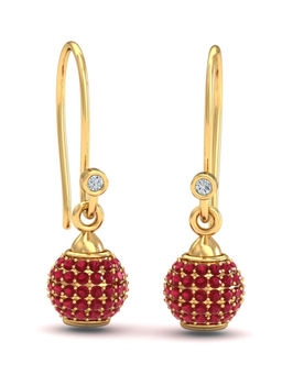 KuberBox - 18K Utsav Changeable Ruby Earrings for Women and Girls
