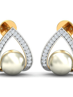KuberBox - 18K Majestuoso Pearl Earrings for Women and Girls