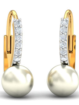 KuberBox - 18K Ambit Pearl Hoop Earrings for Women and Girls