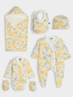 Mi Arcus - Cotton Gift Set– Pk of 6 Sleepsuit,Romper, Blanket, Bib, Cap, Mittens