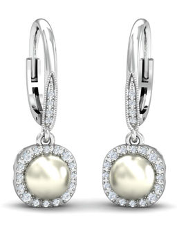 KuberBox - 18K British Carcass Pearl Earrings for Women and Girls