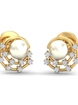 KuberBox - 18K Allunare Pearl Earrings for Women and Girls