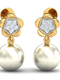 KuberBox - 18K Pearl Elite Drop Earrings for Women and Girls
