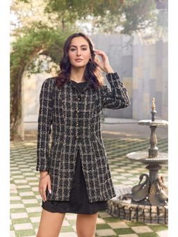 Bofreesia - Women Checked Regular Fit Peacoat
