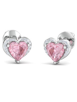 KuberBox - 18K Embrace Rose Quartz Earrings for Women and Girls