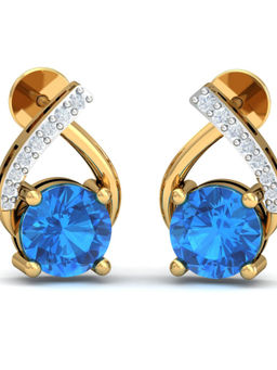 KuberBox - 18K Optra Amethyst Stud Earrings for Women and Girls