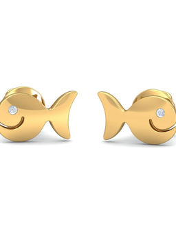 KuberBox - 18K Fish Earrings for Women and Girls