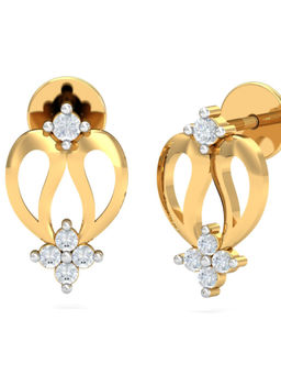 KuberBox - 18K Leaf Heart Earrings for Women and Girls