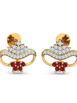 KuberBox - 18K Kanya Ruby Earrings for Women and Girls