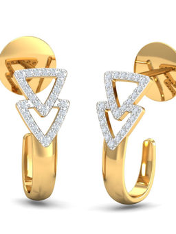 KuberBox - 14K Chic Triangles Hoop Earrings for Women and Girls