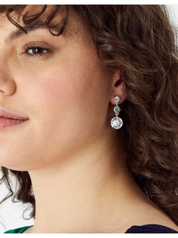 Accessorize London - Women's Crystal Super Classics Silver Triple Gem Short Drop Earring