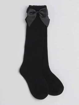 Hopscotch - Black Bow Topped Knee High Stockings