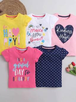 Hopscotch - Multi-Color Multi Coloured All-Over Print T-Shirts (Pack of 5)