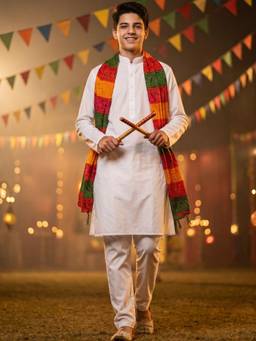AJ Dezines - White Solid Pure Cotton Kurta With Pyjama & Dupatta