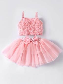 Hopscotch - Pink Floral Top And Skirt