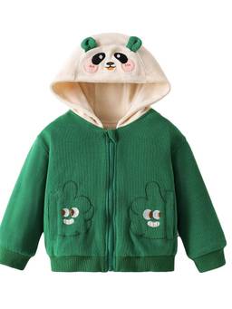 Hopscotch - Green Panda Embroidered Hooded Jacket