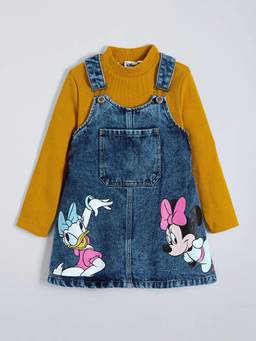 Hopscotch - Blue Minnie And Daisy Cotton Pinafore With T-Shirt