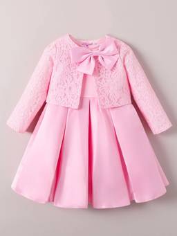 Hopscotch - Pink Oversized Bow Applique Dress
