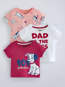 Hopscotch - Multi-Color Dalmatian Cotton T-Shirts (Pack of 3)