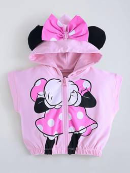 Hopscotch - Pink Minnie Mouse Applique Hooded Jacket