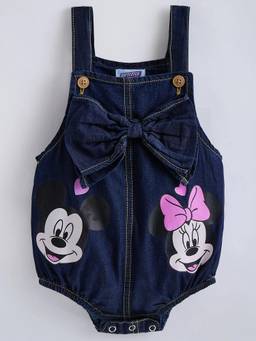 Hopscotch - Blue Bow Applique Mickey Mouse Onesie