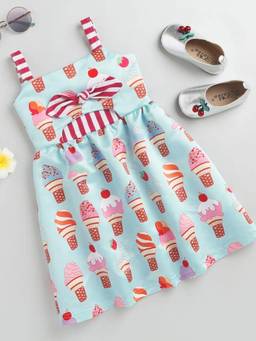 Hopscotch - Multi-Color Ice-Cream Fit And Flare Casual Dress